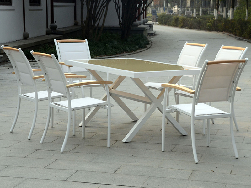 RECTANGULAR TABELL 6SEATER Table Garden Patio 7PCS Garden Set YQ-023A-2