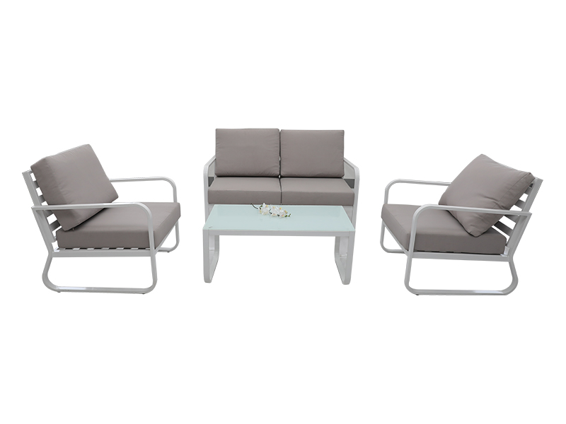 Aluminiumsofa -sett, 4pcs KD Design Sofa Set, Outdoor Relaxation Sofa