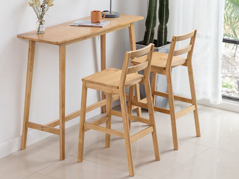 innendørs trebar spisebord sett, barkrakk med høye bordmøbler YQ-K2006