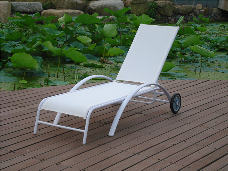 Utendørs salong med hjul, Mesh Fabric Lounger YQ-TB-436