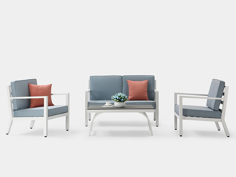 4pcs aluminiumsramme sofa sett, hagemøbler yqa-1097