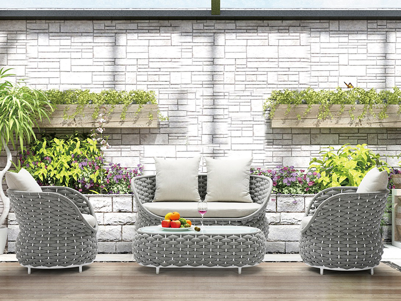 Utendørs feriested og kafé utendørs 4pcs aluminium sett tau hage sofaer yqc-2902