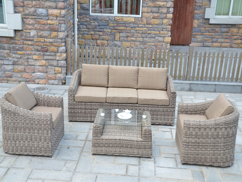 Rattan sofa sett, 4pcs aluminiumsofa sett YQR-418-2